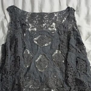 Elegant Gray Crochet Women's Vest